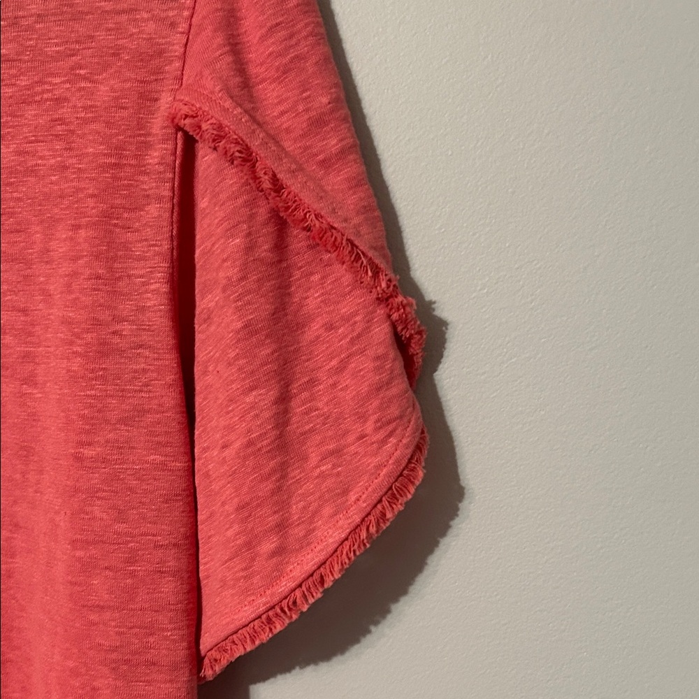 Chico's Strawberry Blush Short Sleeve top. Size one(medium)100% linen. NWT - Picture 7 of 10